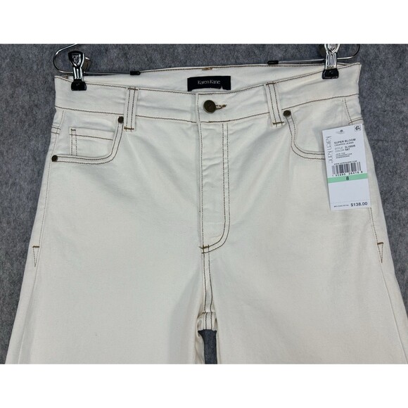Karen Kane Super Bloom Cropped Women's Jeans Natural Almond Size 8 - Picture 2 of 10
